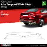 S-dizayn Fiat Egea Sd Krom Arka Tampon Difüzör Çıtası 3 Prç. 2015 Üzeri