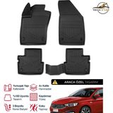 S-Dizayn Fiat Egea Sedan 3D Plus Havuzlu Paspas 2015+ - Siyah