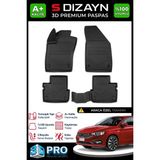 S-Dizayn Fiat Egea Sedan 3D Pro Havuzlu Paspas 2015 Üzeri A+ Kalite - Siyah