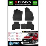 S-Dizayn Fiat Fiorino 3D Pro Havuzlu Paspas 2008-2020 A+ Kalite 3DS-SDZ056 - Siyah
