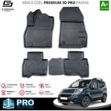 S-Dizayn Fiat Fiorino 3D Pro Havuzlu Paspas 2023 Üzeri A+ Kalite - Siyah
