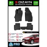 S-Dizayn Fiat Linea 3D Pro Havuzlu Paspas 2007-2018 A+ Kalite 3DS-SDZ131 - Siyah