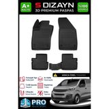 S-Dizayn Fiat Scudo 3D Pro Havuzlu Paspas 2022 Üzeri A+ Kalite - Siyah