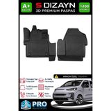 S-Dizayn Fiat Ulysse 3D Pro Havuzlu Paspas Ön 2'li 2022 Üzeri A+ Kalite 3DS-SDZ041 - Siyah