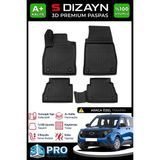 S-Dizayn Ford Courier 3D Pro Havuzlu Paspas 2023 Üzeri A+ Kalite 3DS-SDZ087 - Siyah