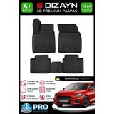 S-Dizayn Ford Focus 4 3D Pro Havuzlu Paspas 2019 Üzeri A+ Kalite 3DS-SDZ005 - Siyah