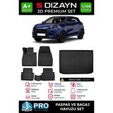 S-Dizayn Ford Puma 3D Pro Havuzlu Paspas ve Bagaj Havuzu Seti (2'li Set) 2019 Üzeri A+ Kalite - Siyah