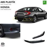 S-Dizayn Honda Civic Fc5 Abs Plastik Arka Tampon Flap Parlak Siyah 2016-2021 A+Kalite