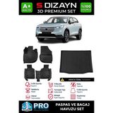 S-Dizayn Honda Hr-V 3D Pro Havuzlu Paspas ve Bagaj Havuzu Seti (2'li Set) 2020 Üzeri A+ Kalite - Siyah