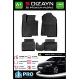 S-Dizayn Hyundai I20 3D Pro Havuzlu Paspas 2020 Üzeri A+ Kalite 3DS-SDZ092 - Siyah