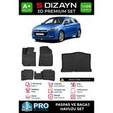 S-Dizayn Hyundai i20 3D Pro Havuzlu Paspas ve Bagaj Havuzu Seti (2'li SET) 2014-2020 A+ Kalite - Siyah