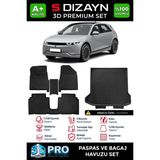 S-Dizayn Hyundai Ioniq 5 3D Pro Havuzlu Paspas ve Bagaj Havuzu Seti (2'li Set) 2021 Üzeri A+ Kalite - Siyah