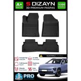 S-Dizayn Hyundai Kona Elektrikli 3D Pro Havuzlu Paspas 2024 Üzeri A+ Kalite - Siyah