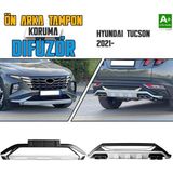 S-Dizayn Hyundai Tucson Ön ve Arka Tampon Koruma Difüzör Seti 2021-2024 A+ Kalite