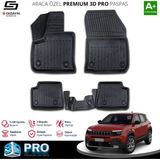 S-Dizayn Jeep Avenger 3D Pro Havuzlu Paspas 2023 Üzeri A+ Kalite - Siyah