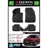 S-Dizayn Jeep Avenger Elektrikli 3D Pro Havuzlu Paspas 2023 Üzeri A+ Kalite - Siyah