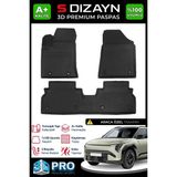 S-Dizayn Kia Ev3 3D Pro Havuzlu Paspas 2024 Üzeri A+ Kalite 3DS-SDZ297 - Siyah