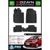 S-Dizayn Kia Picanto 3D Pro Havuzlu Paspas 2017 Üzeri A+ Kalite 3DS-SDZ182 - Siyah