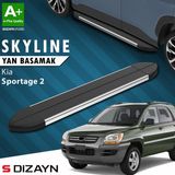 S-Dizayn Kia Sportage 2 Skyline Krom Yan Basamak 173 Cm 2004-2010 A+ Kalite - (ClearEyelets)Black-RadiantOrchid