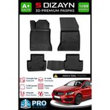 S-Dizayn Mercedes B Serisi W246 3D Pro Havuzlu Paspas 2011-2018 A+ Kalite - Siyah