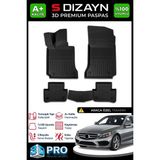 S-Dizayn Mercedes C Serisi W205 3D Pro Havuzlu Paspas 2014-2020 A+ Kalite 3DS-SDZ176 - Siyah