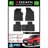 S-Dizayn MG HS Turbo Hybrid 3D Pro Havuzlu Paspas 2024 Üzeri A+ Kalite - Siyah