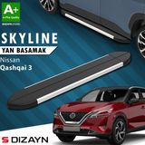 S-Dizayn Nissan Qashqai 3 Skyline Aluminyum Yan Basamak 173 Cm 2021 Üzeri A+ Kalite - (ClearEyelets)Black-RadiantOrchid