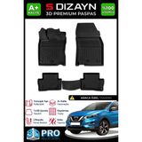 S-Dizayn Nissan Qashqai 3D Pro Havuzlu Paspas 2013-2021 A+ Kalite - Siyah