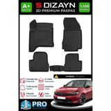 S-Dizayn Opel Corsa F Hybrid 1.2 3D Pro Havuzlu Paspas 2025 Üzeri A+ Kalite - Siyah