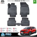 S-Dizayn Opel Crossland x 3D Pro Havuzlu Paspas 2020 Üzeri A+ Kalite - Siyah