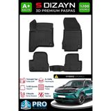 S-Dizayn Opel Mokka 1.2 Hybrid 3D Pro Havuzlu Paspas 2025 Üzeri A+ Kalite - Renk - Siyah