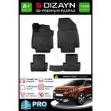 S-Dizayn Peugeot 3008 3D Pro Havuzlu Paspas 2016-2023 A+ Kalite 3DS-SDZ026 - Siyah