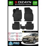 S-Dizayn Peugeot 301 3D Pro Havuzlu Paspas 2013 Üzeri A+ Kalite 3DS-SDZ058 - Siyah
