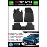 S-Dizayn Peugeot 408 3D Pro Havuzlu Paspas 2023 Üzeri A+ Kalite 3DS-SDZ035 - Siyah
