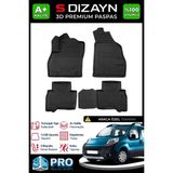 S-Dizayn Peugeot Bipper 3D Pro Havuzlu Paspas 2007 Üzeri A+ Kalite 3DS-SDZ071 - Siyah