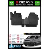 S-Dizayn Peugeot Expert Panelvan 3D Pro Havuzlu Paspas Ön 2'Li 2016 Üzeri A+ Kalite - Siyah