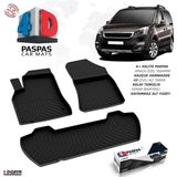 S-Dizayn Peugeot Partner Tepee 4D Havuzlu Paspas 2008-2018 110 HP A+ Kalite - Siyah