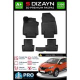 S-Dizayn Renault Captur 3D Pro Havuzlu Paspas 2013-2019 A+ Kalite 3DS-SDZ197 - Siyah