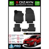 S-Dizayn Renault Clio 4 3D Pro Havuzlu Paspas 2012-2019 A+ Kalite 3DS-SDZ199 - Siyah