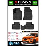 S-Dizayn Renault Clio 5 3D Pro Havuzlu Paspas 2019-2026 A+ Kalite 3DS-SDZ072 - Siyah