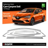 S-Dizayn Renault Clio 5 Krom Cam Çerçevesi 12 Prç. 2019 ve Üzeri