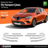 S-Dizayn Renault Clio 5 Krom Ön Tampon Çıtası 10 Prç. 2019-2023