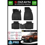 S-Dizayn Renault Duster 4x4 3D Pro Havuzlu Paspas 2024 Üzeri A+ Kalite 3DS-SDZ171 - Siyah