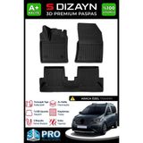 S-Dizayn Renault Express Camlıvan 3D Pro Havuzlu Paspas 2021 Üzeri A+ Kalite 3DS-SDZ201 - Siyah