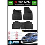 S-Dizayn Renault Kangoo 3D Pro Havuzlu Paspas 2024 Üzeri A+ Kalite 3DS-SDZ166 - Siyah