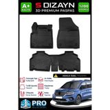 S-Dizayn Renault Kangoo 3D Pro Havuzlu Paspas 2024 Üzeri A+ Kalite - Siyah