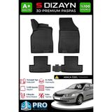 S-Dizayn Renault Laguna 2 3D Pro Havuzlu Paspas 2002-2007 A+ Kalite - Siyah