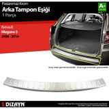 S-dizayn Renault Megane 3 Sw Krom Arka Tampon Eşiği 2008-2016