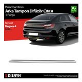 S-dizayn Renault Megane 4 Krom Arka Tampon Difüzör Çıtası 2020 Üzeri