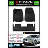 S-Dizayn Renault Megane E-Tech 3D Pro Havuzlu Paspas 2022 Üzeri A+ Kalite - Siyah